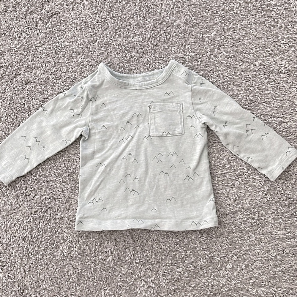 Little Co. by Lauren Conrad Mountains Long Sleeve Blue Shirt - Size 3M